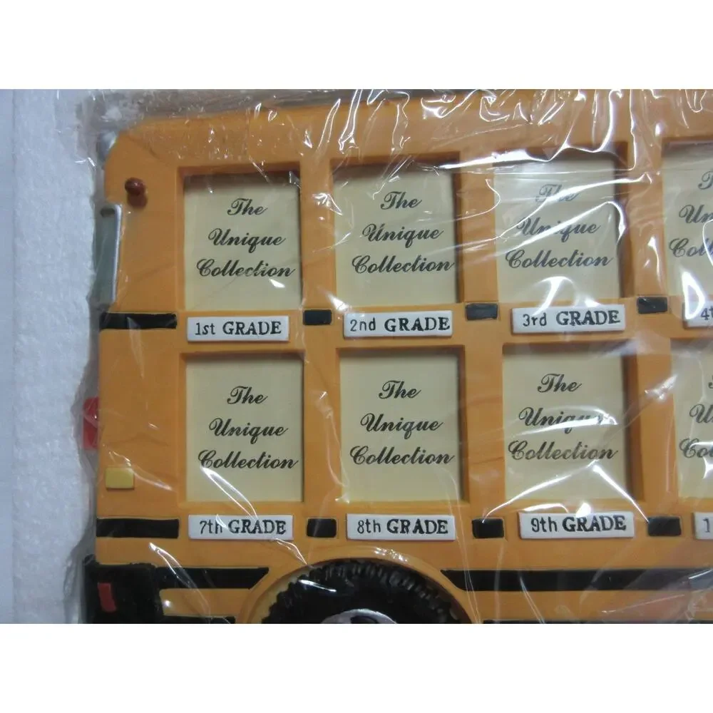 VTG School Years Yellow Plastic Bus Picture Frame Photos 1st thru 12th grade New - Picture 3 of 9